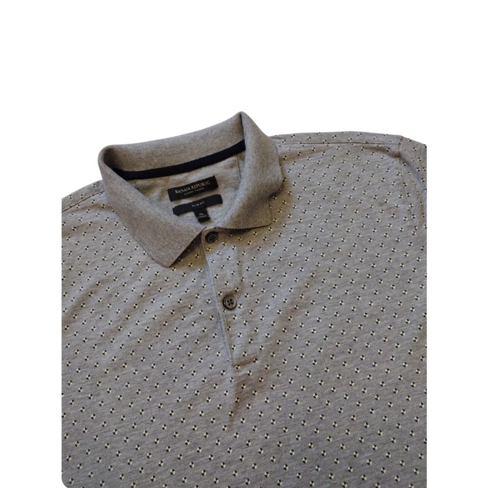 Banana Republic Polo Shirt‎ Men's XL Gray Luxury Touch Standard Fit Short Sleeve